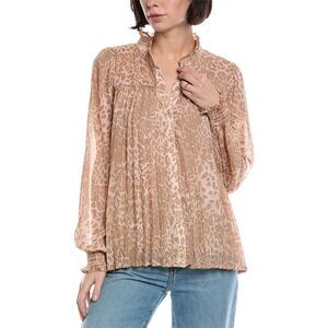 Fate Womens  Accordion Pleated Chiffon Blouse, Pink